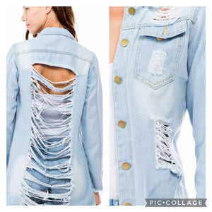 Distressed Light  Denim Jackets
