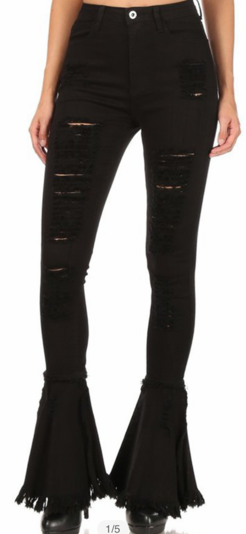 Distressed Skinny Bell with Hem Jeans