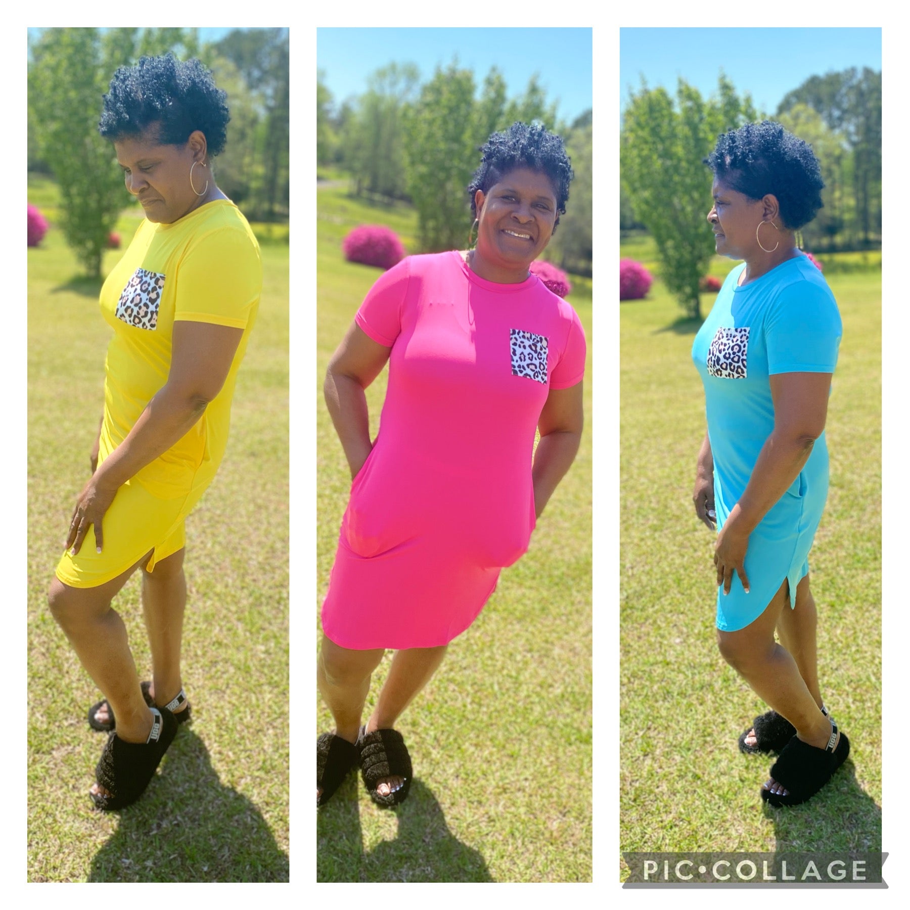 Leopard Print Pocket Dresses