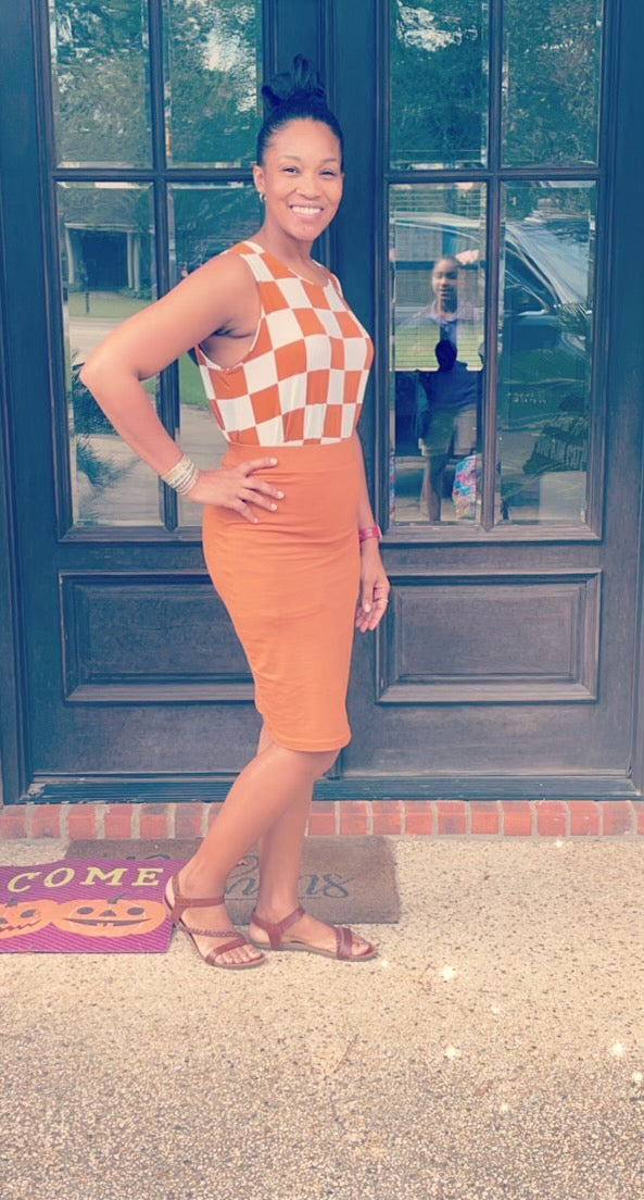 Checkered Print Skirt & Short Sets